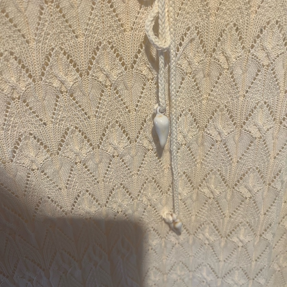 Vici Cream Crochet Knit Swim Coverup Dress - Picture 10 of 11